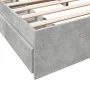 Concrete gray engineered wood bed with drawers 200x200 cm by vidaXL, Beds and slatted bases - Ref: Foro24-3280632, Price: 182...