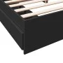 Black engineered wood bed frame with drawers 200x200 cm by vidaXL, Beds and slatted bases - Ref: Foro24-3280630, Price: 187,5...