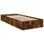Smoke oak engineered wood bed frame 75x190 cm by vidaXL, Beds and slatted bases - Ref: Foro24-3280626, Price: 99,18 €, Discou...