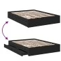 Black engineered wood bed with drawers 140x200 cm by vidaXL, Beds and slatted bases - Ref: Foro24-3280658, Price: 207,19 €, D...