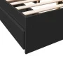 Black engineered wood bed with drawers 140x200 cm by vidaXL, Beds and slatted bases - Ref: Foro24-3280658, Price: 207,19 €, D...