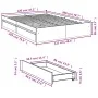 Oak brown engineered wood bed with drawers 120x200 cm by vidaXL, Beds and slatted bases - Ref: Foro24-3280670, Price: 166,05 ...