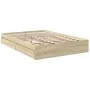 Sonoma oak engineered wood bed with drawers 120x200 cm by vidaXL, Beds and slatted bases - Ref: Foro24-3280666, Price: 165,95...