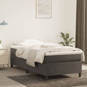Estructura de cama sin colchón terciopelo gris oscuro 90x200 cm Estructura de cama sin colchón terciopelo gris oscuro 90x200 cm