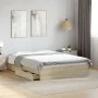 Sonoma oak engineered wood bed with drawers 120x200 cm by vidaXL, Beds and slatted bases - Ref: Foro24-3280666, Price: 165,95...