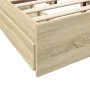 Sonoma oak engineered wood bed with drawers 120x200 cm by vidaXL, Beds and slatted bases - Ref: Foro24-3280666, Price: 165,95...