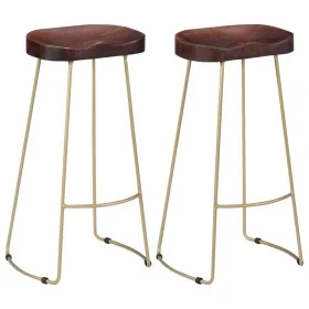 Gavin Küchenhocker 2 Einheiten aus massivem Mangoholz von vidaXL, Küchenhocker - Ref: Foro24-247835, Preis: 130,62 €, Rabatt: %