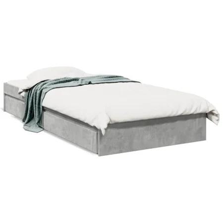 Betongraues Holzwerkstoffbett mit Schubladen 90x190 cm von vidaXL, Betten und Lattenroste - Ref: Foro24-3280709, Preis: 134,0...