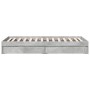 Concrete gray engineered wood bed with drawers 90x190 cm by vidaXL, Beds and slatted bases - Ref: Foro24-3280709, Price: 135,...