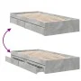 Betongraues Holzwerkstoffbett mit Schubladen 90x190 cm von vidaXL, Betten und Lattenroste - Ref: Foro24-3280709, Preis: 134,0...
