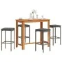 Garden table and stools 5 pcs acacia wood PE rattan gray by vidaXL, Garden sets - Ref: Foro24-3295284, Price: 287,24 €, Disco...