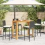 Garden table and stools 5 pcs acacia wood PE rattan black by vidaXL, Garden sets - Ref: Foro24-3295278, Price: 470,85 €, Disc...