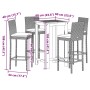 Garden table and stools 5 pcs acacia wood PE rattan gray by vidaXL, Garden sets - Ref: Foro24-3295265, Price: 426,46 €, Disco...