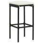 Gartentisch und Hocker 7 Stück Akazienholz PE Rattan schwarz von vidaXL, Gartensets - Ref: Foro24-3295286, Preis: 349,33 €, R...