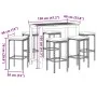 Gartentisch und Hocker 7 Stück Akazienholz PE Rattan schwarz von vidaXL, Gartensets - Ref: Foro24-3295286, Preis: 349,33 €, R...