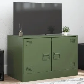 Mueble para TV de acero verde oliva 67x39x44 cm de vidaXL, Muebles TV - Ref: Foro24-841639, Precio: 61,12 €, Descuento: %