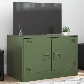 Olivgrüner TV-Schrank aus Stahl, 67 x 39 x 44 cm von vidaXL, TV-Möbel - Ref: Foro24-841639, Preis: 61,71 €, Rabatt: %