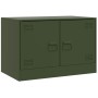 Mueble para TV de acero verde oliva 67x39x44 cm de vidaXL, Muebles TV - Ref: Foro24-841639, Precio: 61,65 €, Descuento: %