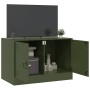 Mueble para TV de acero verde oliva 67x39x44 cm de vidaXL, Muebles TV - Ref: Foro24-841639, Precio: 61,65 €, Descuento: %