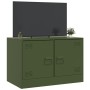 Mueble para TV de acero verde oliva 67x39x44 cm de vidaXL, Muebles TV - Ref: Foro24-841639, Precio: 61,65 €, Descuento: %