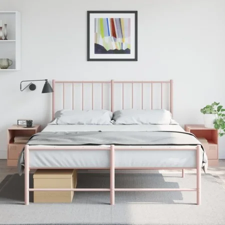 Mesitas de noche 2 unidades acero rosa 34,5x39x44 cm de vidaXL, Mesitas de noche - Ref: Foro24-841754, Precio: 81,01 €, Descu...