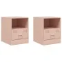 Mesitas de noche 2 unidades acero rosa 34,5x39x44 cm de vidaXL, Mesitas de noche - Ref: Foro24-841754, Precio: 81,01 €, Descu...