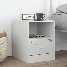 Nachttisch aus weißem Stahl, 34,5 x 39 x 44 cm von vidaXL, Nachttische - Ref: Foro24-841761, Preis: 48,28 €, Rabatt: %