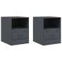 Mesitas de noche 2 unidades gris antracita 34,5x39x44 cm de vidaXL, Mesitas de noche - Ref: Foro24-841756, Precio: 81,78 €