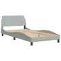 Bed with light gray velvet mattress 100x200 cm by vidaXL, Beds and slatted bases - Ref: Foro24-3208580, Price: 287,45 €, Disc...