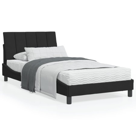 Bed with black velvet mattress 100x200 cm by vidaXL, Beds and slatted bases - Ref: Foro24-3208582, Price: 265,87 €, Discount: %
