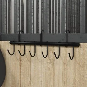 Cable tie hanger coat rack with 9 swivel hooks black steel by vidaXL, Horse rein accessories - Ref: Foro24-172466, Price: 22,...