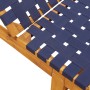 Tumbona de madera maciza de acacia y tela azul oscuro de vidaXL, Tumbonas - Ref: Foro24-366509, Precio: 123,52 €, Descuento: %