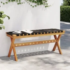 Banco de jardín madera maciza de acacia y tela negro de vidaXL, Bancos de jardín - Ref: Foro24-366514, Precio: 67,55 €, Descu...