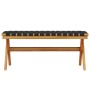 Garden bench solid acacia wood and black fabric by vidaXL, garden benches - Ref: Foro24-366514, Price: 63,22 €, Discount: %