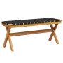Garden bench solid acacia wood and black fabric by vidaXL, garden benches - Ref: Foro24-366514, Price: 63,22 €, Discount: %