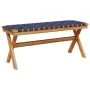 Garden bench solid acacia wood and dark blue fabric by vidaXL, garden benches - Ref: Foro24-366516, Price: 59,65 €, Discount: %