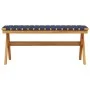 Garden bench solid acacia wood and dark blue fabric by vidaXL, garden benches - Ref: Foro24-366516, Price: 59,65 €, Discount: %