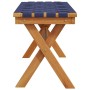 Garden bench solid acacia wood and dark blue fabric by vidaXL, garden benches - Ref: Foro24-366516, Price: 59,65 €, Discount: %