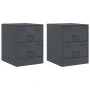 Mesitas de noche 2 unidades gris antracita 34,5x39x44 cm de vidaXL, Mesitas de noche - Ref: Foro24-841624, Precio: 92,09 €, D...