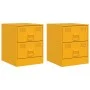 Nightstands 2 units yellow steel 34.5x39x44 cm by vidaXL, Nightstands - Ref: Foro24-841626, Price: 92,52 €, Discount: %
