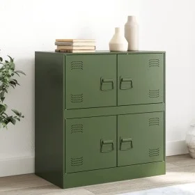 Olivgrünes Sideboard aus Stahl, 67x39x73 cm von vidaXL, Sideboards - Ref: Foro24-841653, Preis: 105,73 €, Rabatt: %