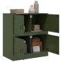 Aparador de acero verde oliva 67x39x73 cm de vidaXL, Aparadores - Ref: Foro24-841653, Precio: 131,99 €, Descuento: %