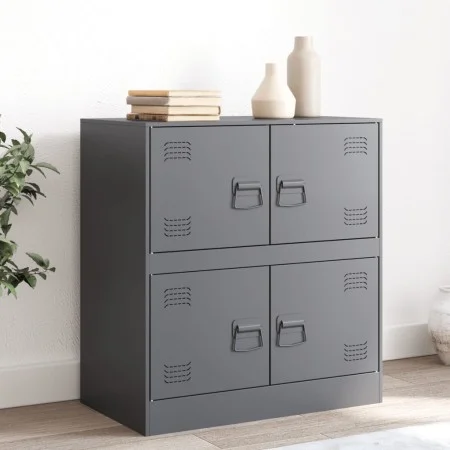 Anthrazitfarbenes Sideboard aus Stahl, 67 x 39 x 73 cm von vidaXL, Sideboards - Ref: Foro24-841651, Preis: 105,73 €, Rabatt: %