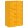 Aparador de acero amarillo mostaza 67x39x107 cm de vidaXL, Aparadores - Ref: Foro24-841658, Precio: 145,25 €, Descuento: %