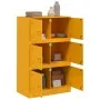 Aparador de acero amarillo mostaza 67x39x107 cm de vidaXL, Aparadores - Ref: Foro24-841658, Precio: 143,76 €, Descuento: %