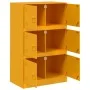 Aparador de acero amarillo mostaza 67x39x107 cm de vidaXL, Aparadores - Ref: Foro24-841658, Precio: 143,76 €, Descuento: %