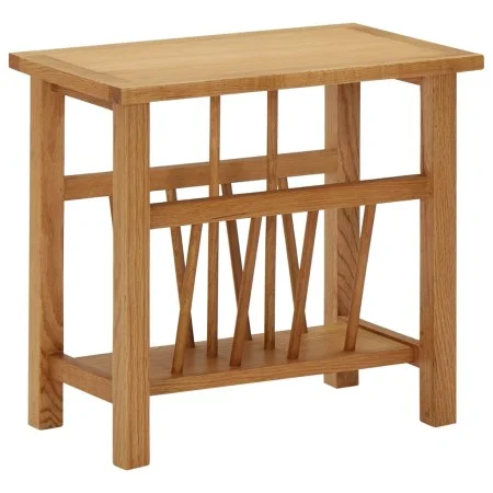 Solid oak wood magazine table 45x27x42 cm by vidaXL, Side tables - Ref: Foro24-289184, Price: 96,45 €, Discount: %