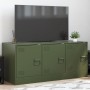 Olivgrüner TV-Schrank aus Stahl, 99 x 39 x 44 cm von vidaXL, TV-Möbel - Ref: Foro24-841647, Preis: 94,17 €, Rabatt: %