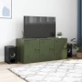 Olivgrüner TV-Schrank aus Stahl, 99 x 39 x 44 cm von vidaXL, TV-Möbel - Ref: Foro24-841647, Preis: 94,17 €, Rabatt: %