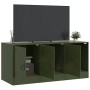 Olivgrüner TV-Schrank aus Stahl, 99 x 39 x 44 cm von vidaXL, TV-Möbel - Ref: Foro24-841647, Preis: 94,17 €, Rabatt: %